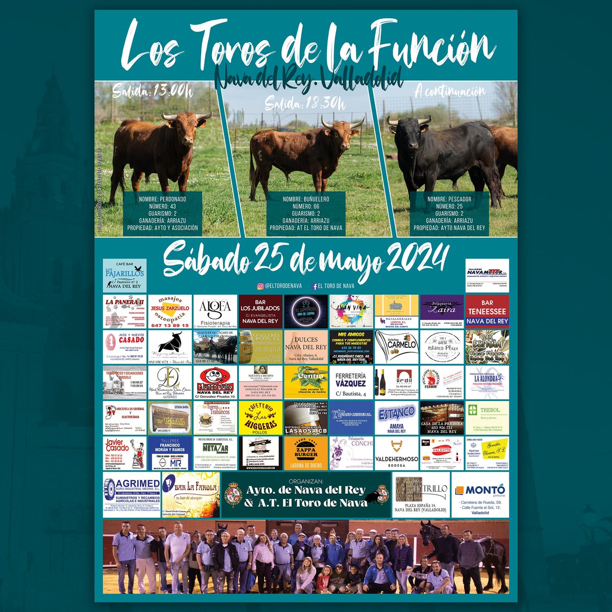 Nos vemos el sábado 25 de mayo con los toros de #LaFuncion24 en #NavadelRey