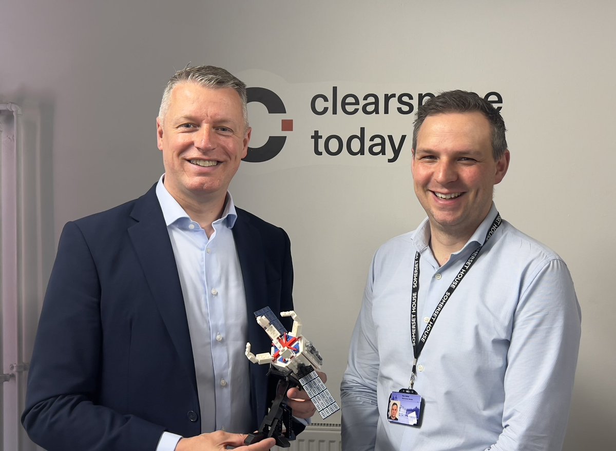 Luke Pollard MP (@lukepollard) on Twitter photo Fascinating visit to <a href="/ClearSpaceToday/">ClearSpace</a> in London this morning to learn about their satellites and plans to clear space junk and refuel satellites in orbit.
Huge growth potential for companies like this. ๐ฐ๏ธ
Thank you to Rory Holmes for the warm welcome and satellite Lego! Fascinating visit to <a href="/ClearSpaceToday/">ClearSpace</a> in London this morning to learn about their satellites and plans to clear space junk and refuel satellites in orbit.
Huge growth potential for companies like this. ๐ฐ๏ธ
Thank you to Rory Holmes for the warm welcome and satellite Lego!