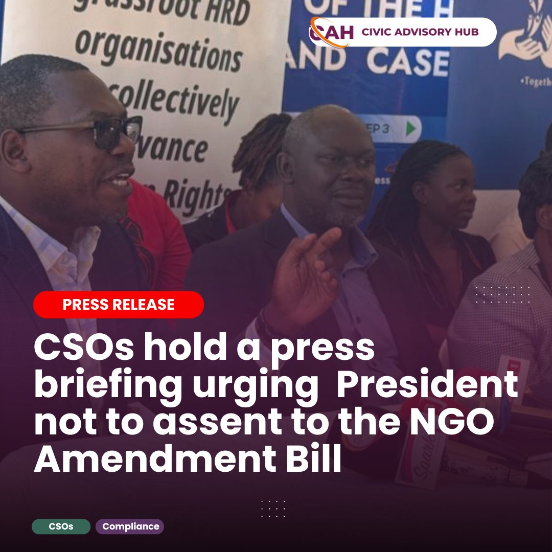 RATIONALISATION OF THE NON-GOVERNMENT ORGANISATIONS BUREAU AND ITS AND ITS IMPACT OF THE ON THE CSO/NGO SECTOR

Press Re...

civicadvisoryhub.org/rationalisatio…

#CivilSociety