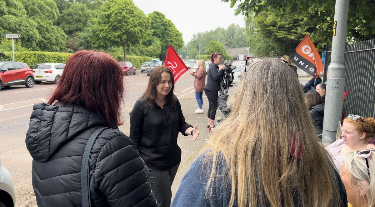 School support workers out on the picket line at Mitchell House today #jobspayconditions