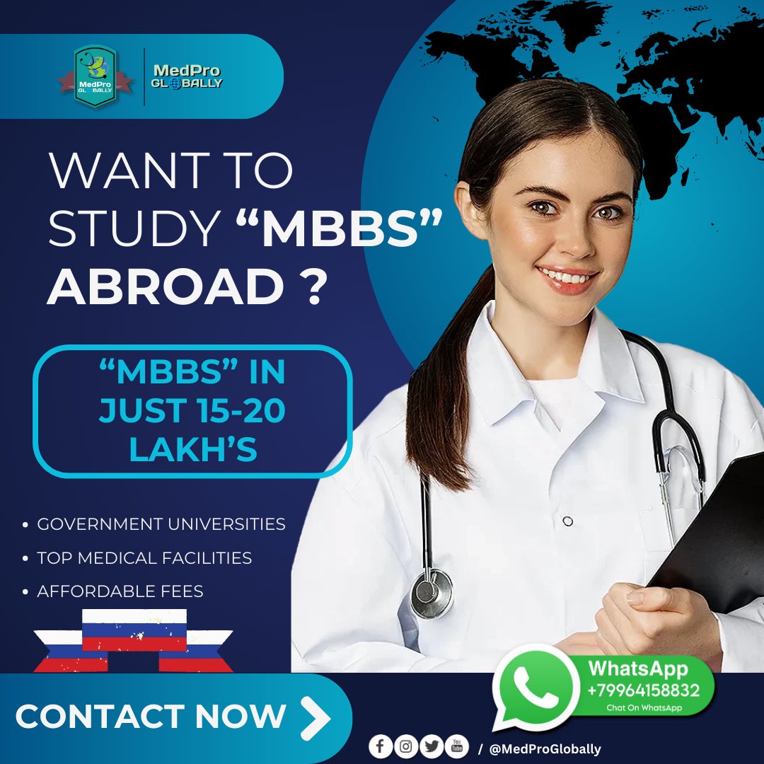 Are you dreaming of studying MBBS Abroad? Explore your options and discover the top Medical University Worldwide! From affordable tuition fees,worldclass infrastructure,DM @MedProGlobally to learn more about best Medical Universities. #MedicalSchool #StudyAbroad #MedProGlobally