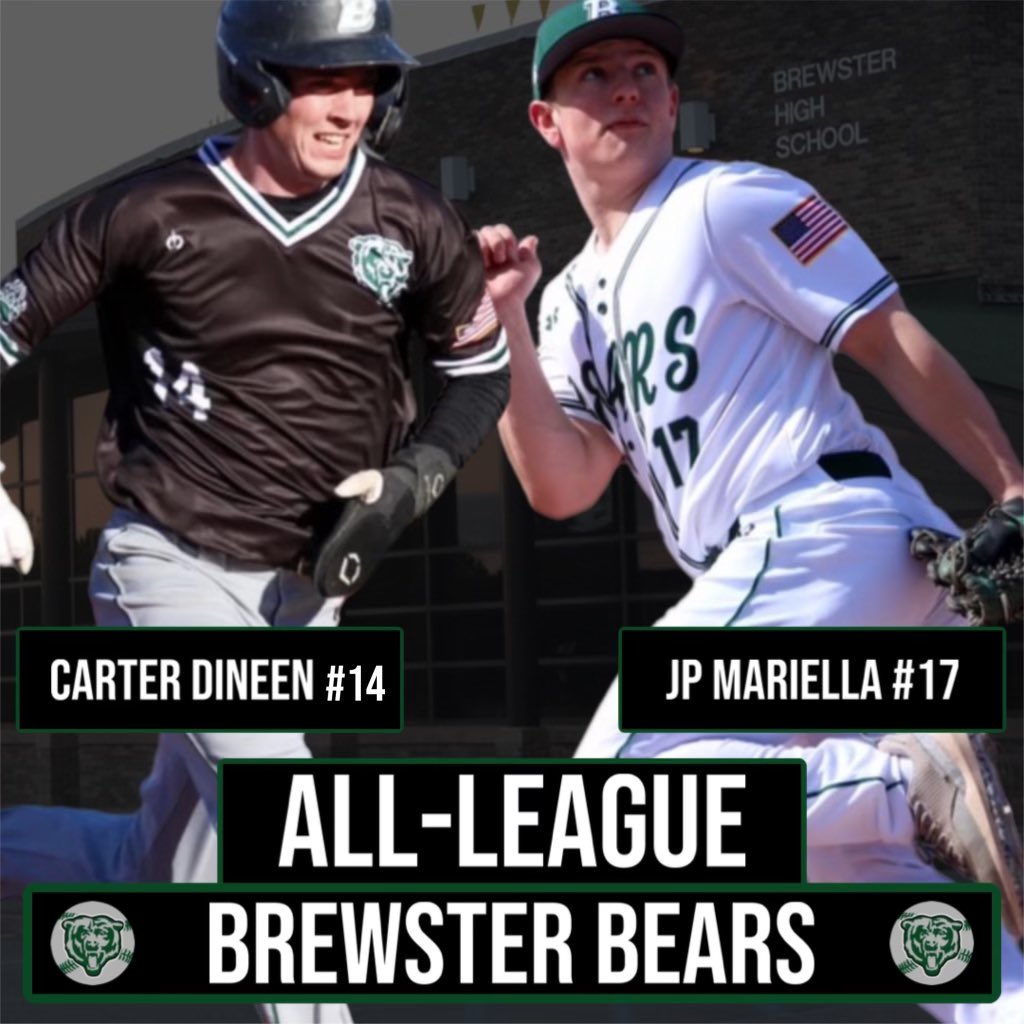 BrewBrsBaseball's tweet image. Congratulations to our two post season award winners! @BCSD_Athletics @brewsterschools