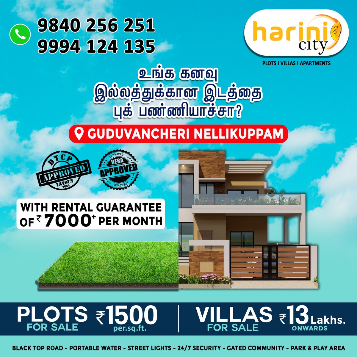 #harinicity #thepalace #realestate #guduvancheri
#plotvillaforsale #bestpriceinchennai #booknow #callnow