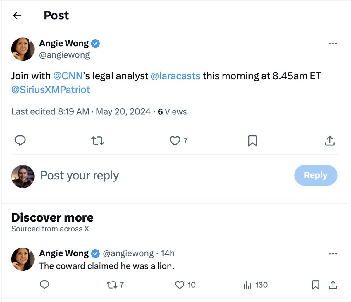 When you wake up Monday morning and realize you're scheduled to be on CNN to discuss being a lion.