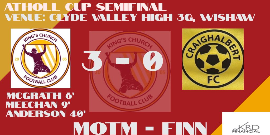 A good win on Saturday seen us into the final for this Saturday coming. We played some good football at times in the 1st half, leading to us going into the lead and building on that further. All the best to Colin <a href="/CraighalbertF/">Craighalbert Spartans FC</a> for the future &amp; seasons ahead. 👍🏻