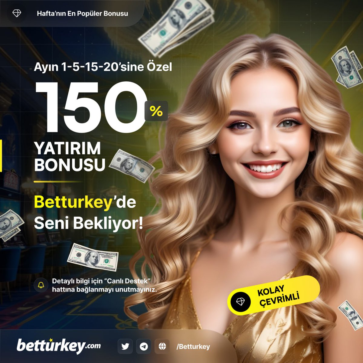 📣 Beklenen gün geldi ⚠️ 📆 Her ayın 1'i,5'i,15'i ve 20'sine özel; 💲 Tüm Yatırım Yöntemleri için Geçerli 💸 %150 Kolay çevrimli Yatırım bonusu 😎 Türkiye'nin Bahis Sitesi #BetTurkey'de! sizi bekliyor! 💢 Güncel Giriş: ➡️ 158betturkey.com