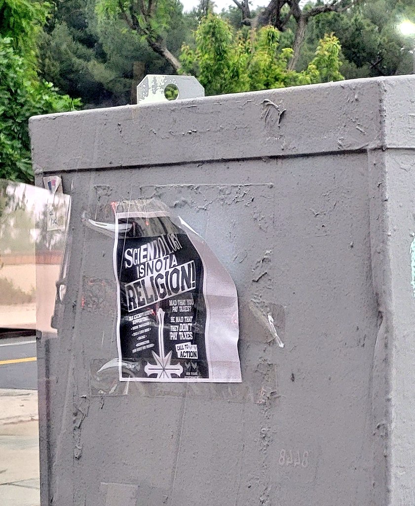 Scientology is NOT a religion flyer spotted in Encino ✊🏻✊🏻✊🏻