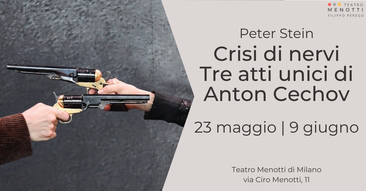 É in arrivo al Menotti l'evento teatrale dell'anno,  l'ultima regia del maestro PETER STEIN, uno dei registi più importanti e innovativi del teatro contemporaneo.L'Orso, I Danni del Tabacco e La Domanda di Matrimonio sono i 3 atti messi in scena da un cast d'eccezione
#peterstein