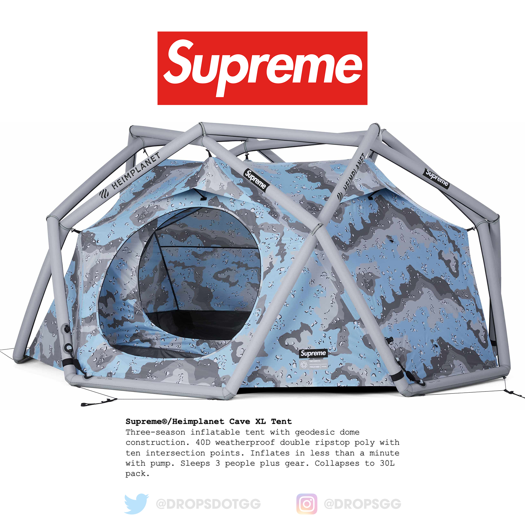 Supreme®/Heimplanet Cave XL Tent Supreme Heimplanet Cave XL Tent (SS24) - $1498