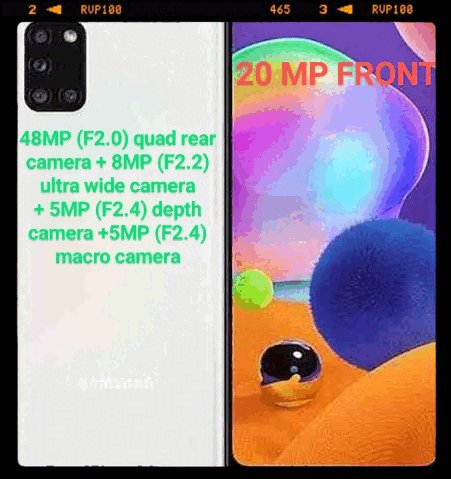 PremPreetLove's tweet photo. @SamsungIndia 48MP (F2.0) quad rear camera + 8MP (F2.2) ultra wide camera + 5MP (F2.4) depth camera +5MP (F2.4) macro camera

20MP FRONT CAMERA 
#SAMSUNG 

Dinesh Kumar, 3rd floor, SARDA COMPLEX, KUCHAMAN CITY, 341508, Rajasthan 
Phone: 9828669294 https://t.co/H0vsqHQqjd