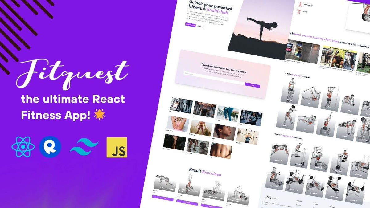 Code_Breeze's tweet image. 🚀 Excited to share my latest project: Fit Quest, a React Fitness App! 🌟

Exercise categories
Detailed info &amp;amp; YouTube videos
Live: lnkd.in/dXpHHYYb
Repo: lnkd.in/d48v-NAV