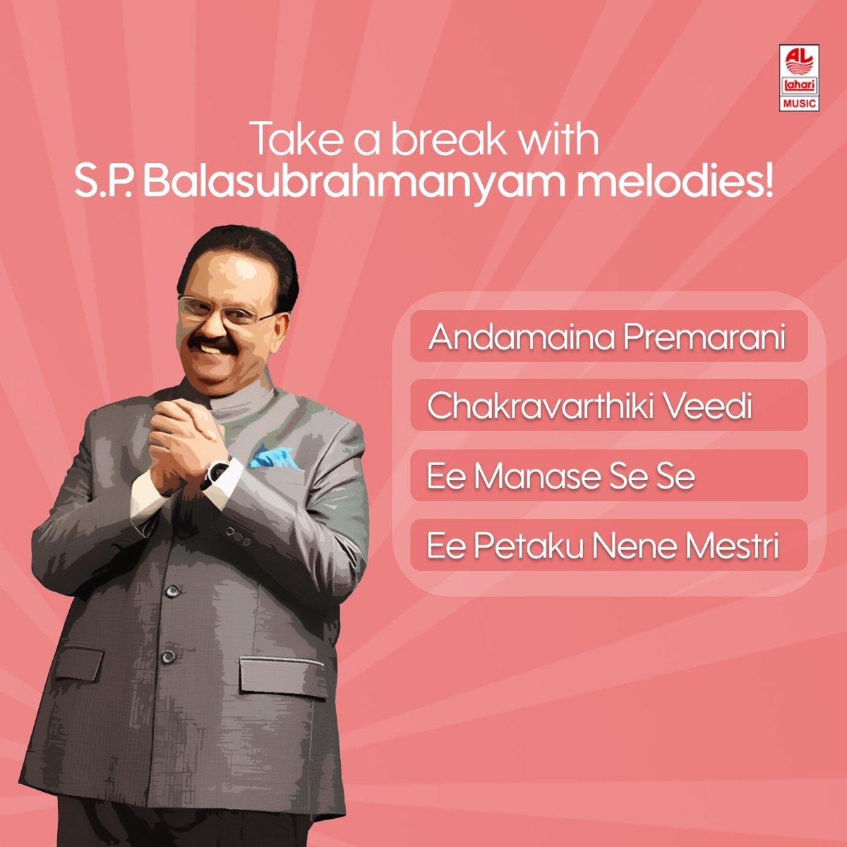 Research has said that SPB's songs help optimise mood. And by research we mean, personal experience💫🌟

#LahariMusic #SPBalasubrahmanyam