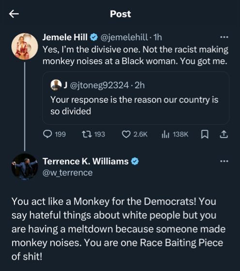 @w_terrence Proud to be racist 
“I will never change” - Terrence K Williams 
Awww look at you pandering to your elderly ⚪️🗑️ fanbase