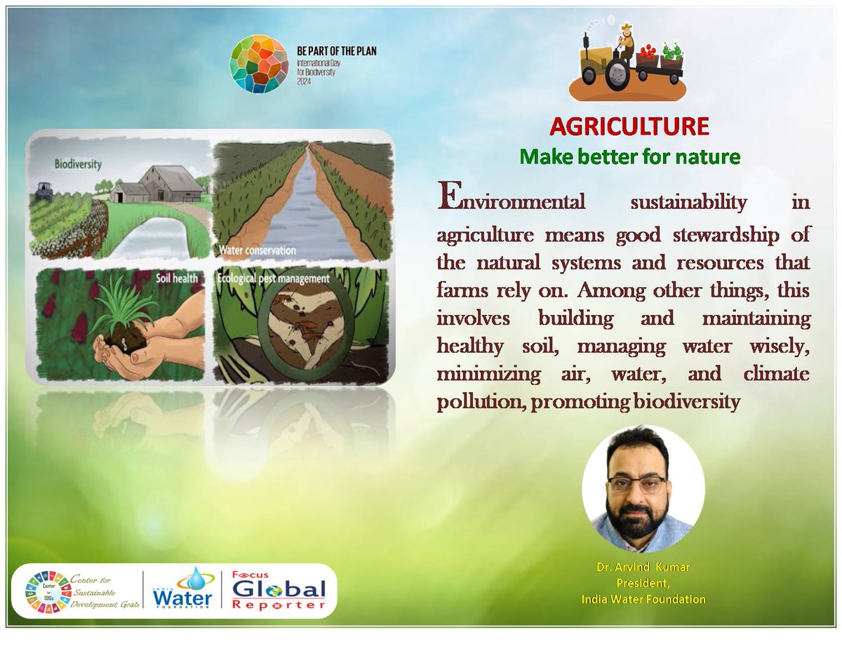 #BiodiversityDay #ForNature #Agriculture #FoodSecurity #airquality #ClimateChange #Water #SmartCities4All #LeaveNoOneBehind #NaturalFarming  #PlantHealth #nutrition @PMOIndia @narendramodi @NITIAayog @AgriGoI @icarindia @FAO @FAOclimate @NABARDOnline @BESNet_UNDP @IFAD