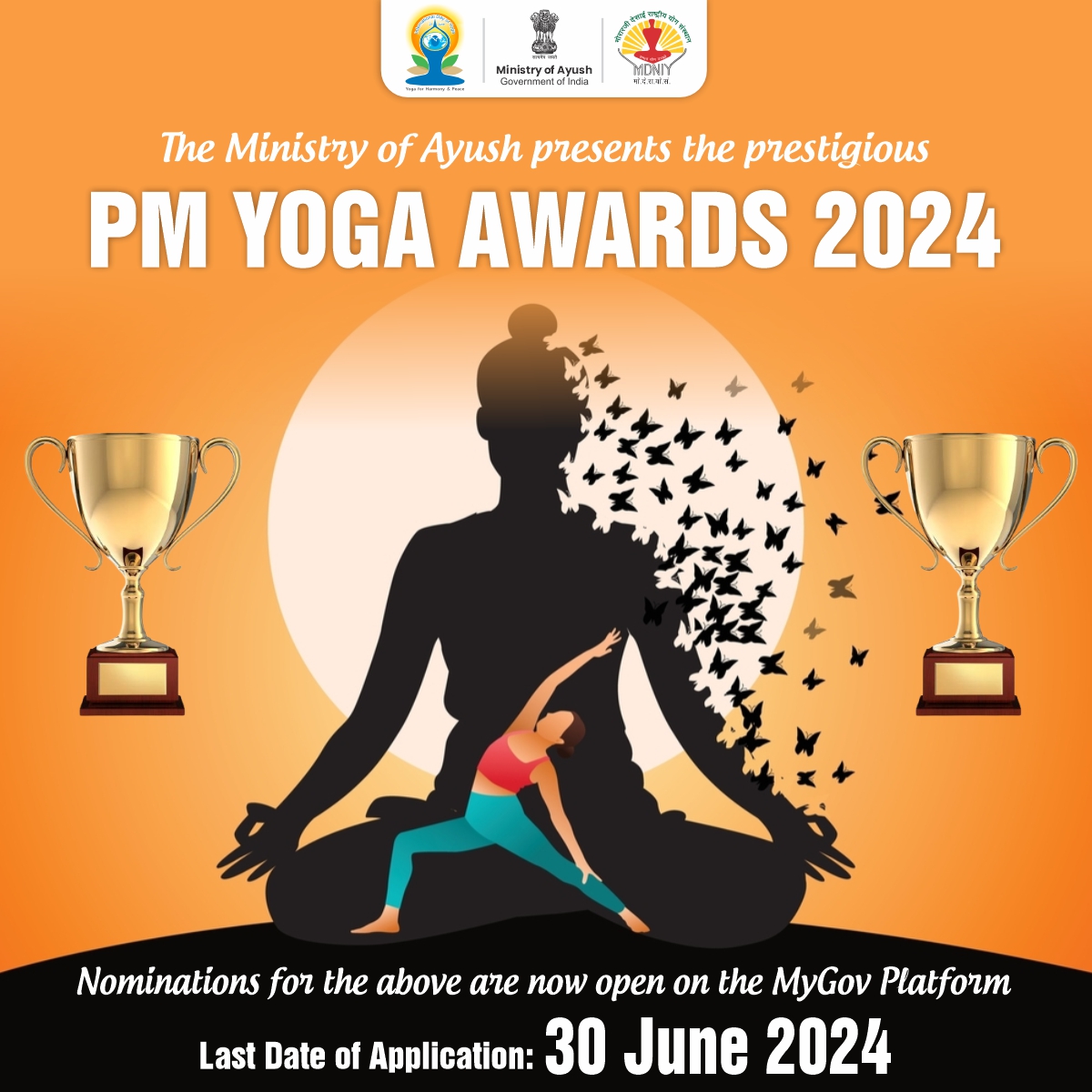 We are back with the prestigious Prime Minister’s Awards for the Yoga 2024...! Submit your applications/nominations now and for details, click on the link - innovateindia.mygov.in/pm-yoga-awards… #IDY2024 #Yoga #InternationalDayofYoga #YogaDay #PMYogaAwards #YogaAwards