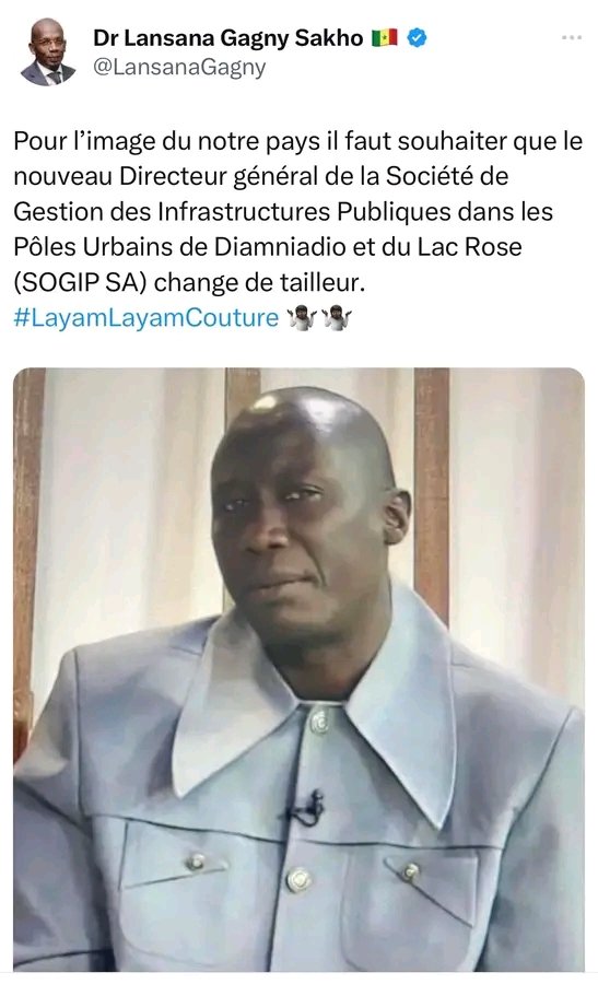 Je prends juste cette publication comme une taquinerie, pas plus, car je pense que le Dr Lansana Gagny Sakho est assez focus pour prendre au sérieux dress code des cadres à la place d'une réelle compétence.