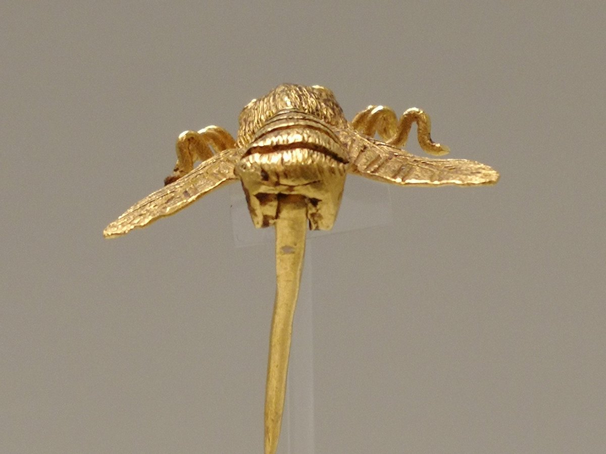 Livia_en_Roma's tweet photo. Acabo de enterarme de que hoy es el #DiaMundialdelasAbejas así que os traigo esta pequeña maravilla del Museo de Cádiz, una fíbula romana de oro del S.I

#WorldBeeDay https://t.co/ONAGBUmVTk