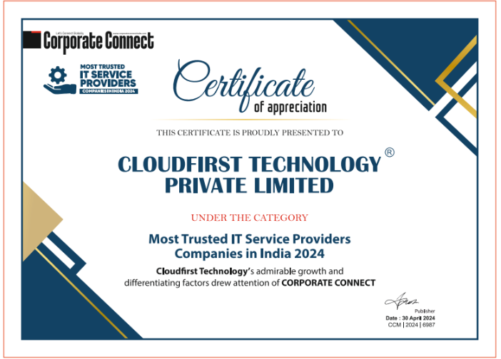 cloudfirst11's tweet image. #CloudFirstTechnology® recognized as &quot;Most Trusted IT Service Providers Companies in India 2024&quot;

🌟 We are thrilled to announce that #CloudFirstTechnology® has been honored with the &quot;Business Excellence Award 2024&quot; in the category of &quot;Most Trusted IT Service Providers Companies