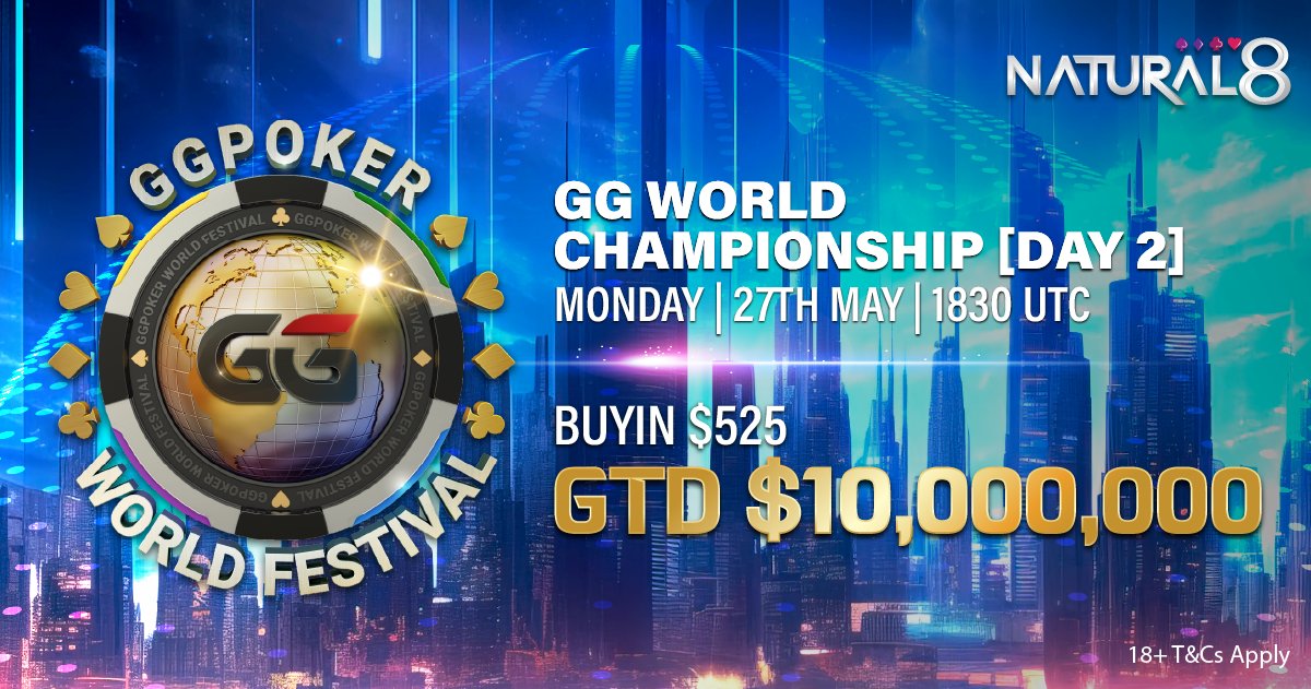 🏆 The GG World Championship on #Natural8 is here!
💰 $10,000,000 GTD prize pool awaits
🌟 Step satellites start from $5.25 – start your journey now!

Will you claim the title of champion? Start registering now!
#onlinepoker #poker #mondaymotivation #pokerlife