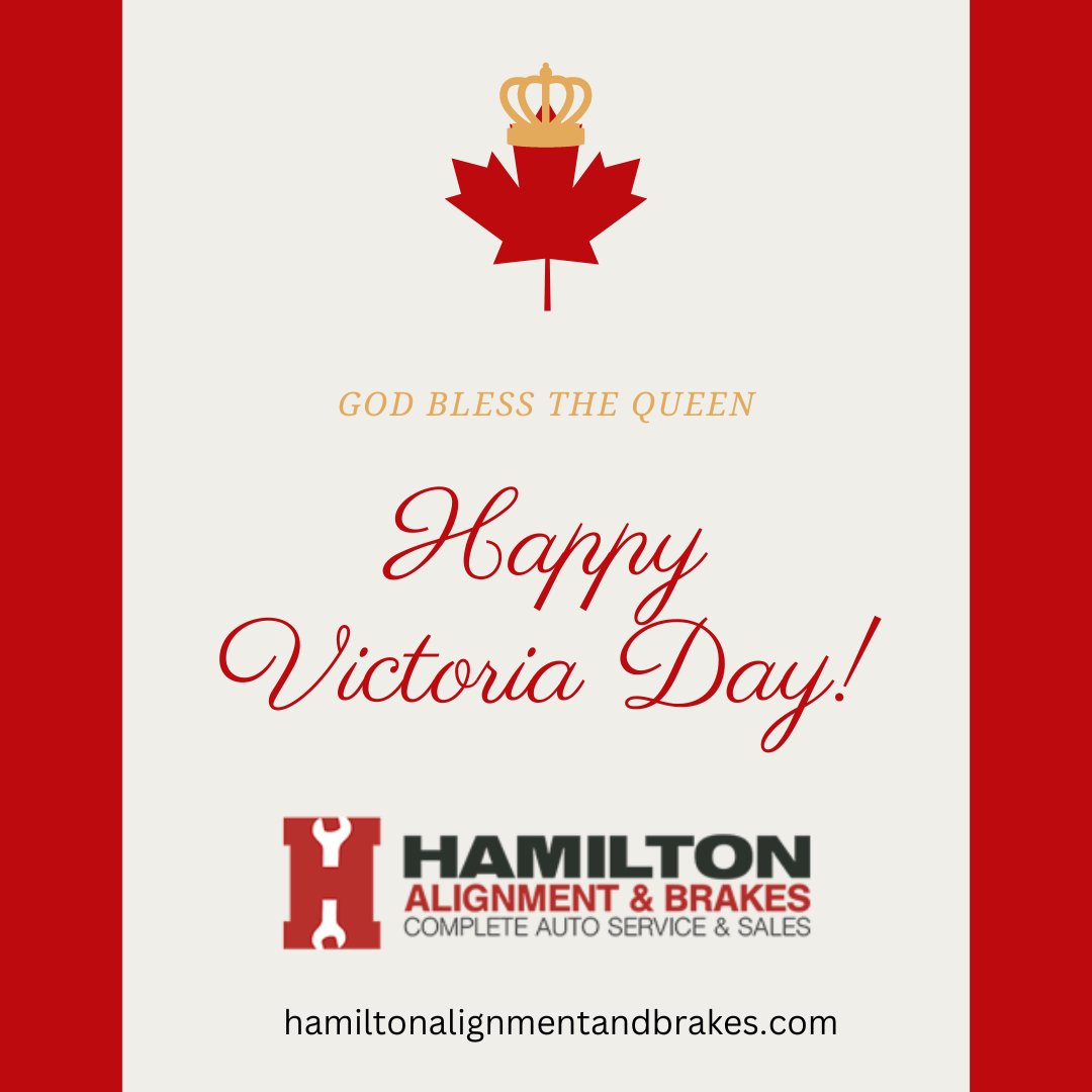 habauto's tweet photo. The management and staff from Hamilton Alignment and Brakes wish you a Happy Victoria Day.
#Victoriaday #HappyVictoriaDay #HABAUTO https://t.co/nbsYDu8t8X