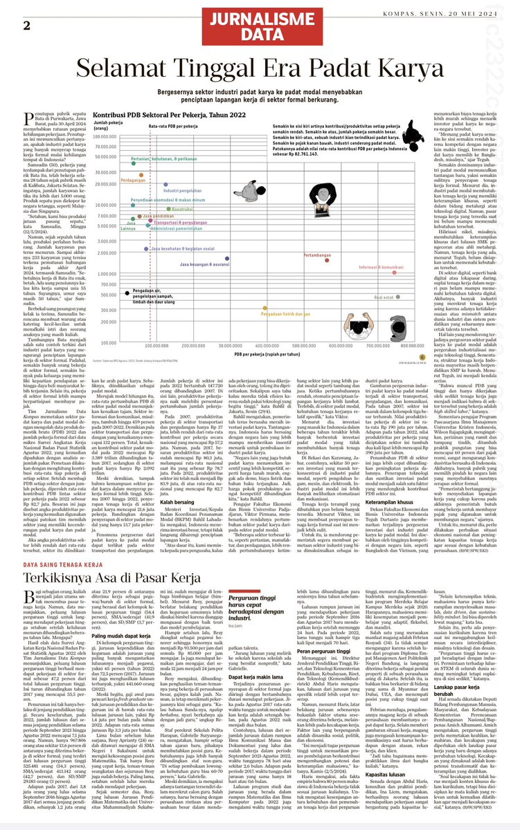 Ada yg berubah. Era kerja padat karya telah kering. Saatnya masyarakat, orang tua, sekolah dan Pemerintah super serius menyiapkan anak2 kita 4C: communication, creativity, critical thingking dan collaboration plus HUMBLE. Ada publish or perish, skrg 4C+H or nothing.