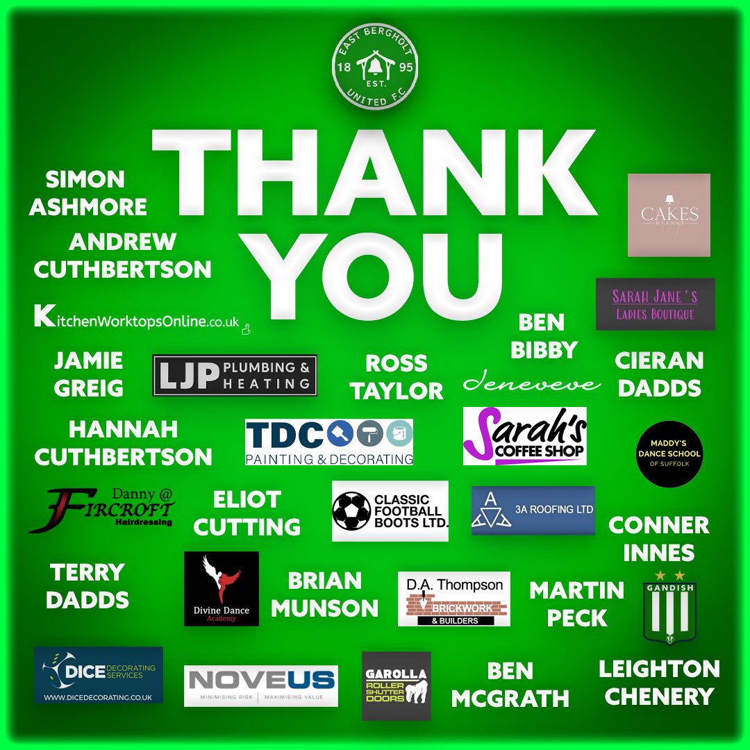 East Bergholt United (@ebufc1) on Twitter photo With the season now officially over, we would like to thank our sponsor <a href="/smyitservices/">Smy IT Services</a> for all their support this season, as well as thanking all our other sponsors, which help play a part in keeping this fantastic club ticking!
#GreenArmy
Sponsored By <a href="/smyitservices/">Smy IT Services</a> With the season now officially over, we would like to thank our sponsor <a href="/smyitservices/">Smy IT Services</a> for all their support this season, as well as thanking all our other sponsors, which help play a part in keeping this fantastic club ticking!
#GreenArmy
Sponsored By <a href="/smyitservices/">Smy IT Services</a>