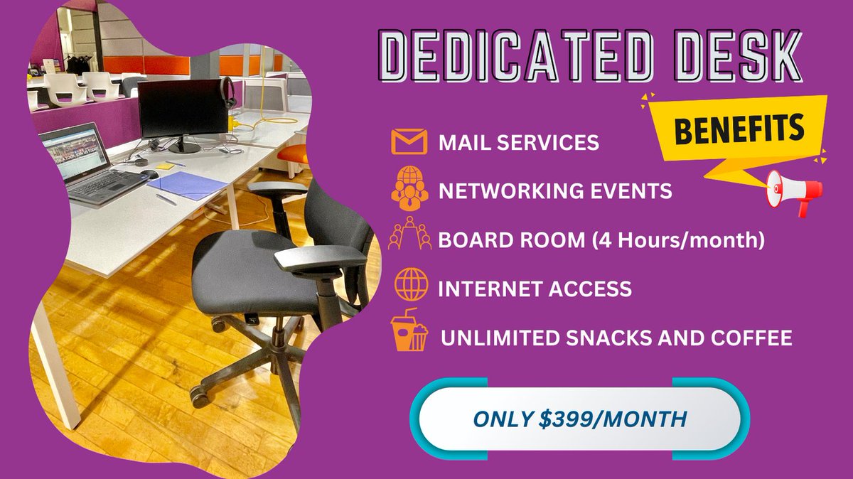 Say goodbye to distractions and hello to focus! 🚀 Elevate your work game in a dynamic, collaborative environment designed to fuel your creativity and drive. Rent a desk now In @MindShareWork! #Productivity #WorkSmart'