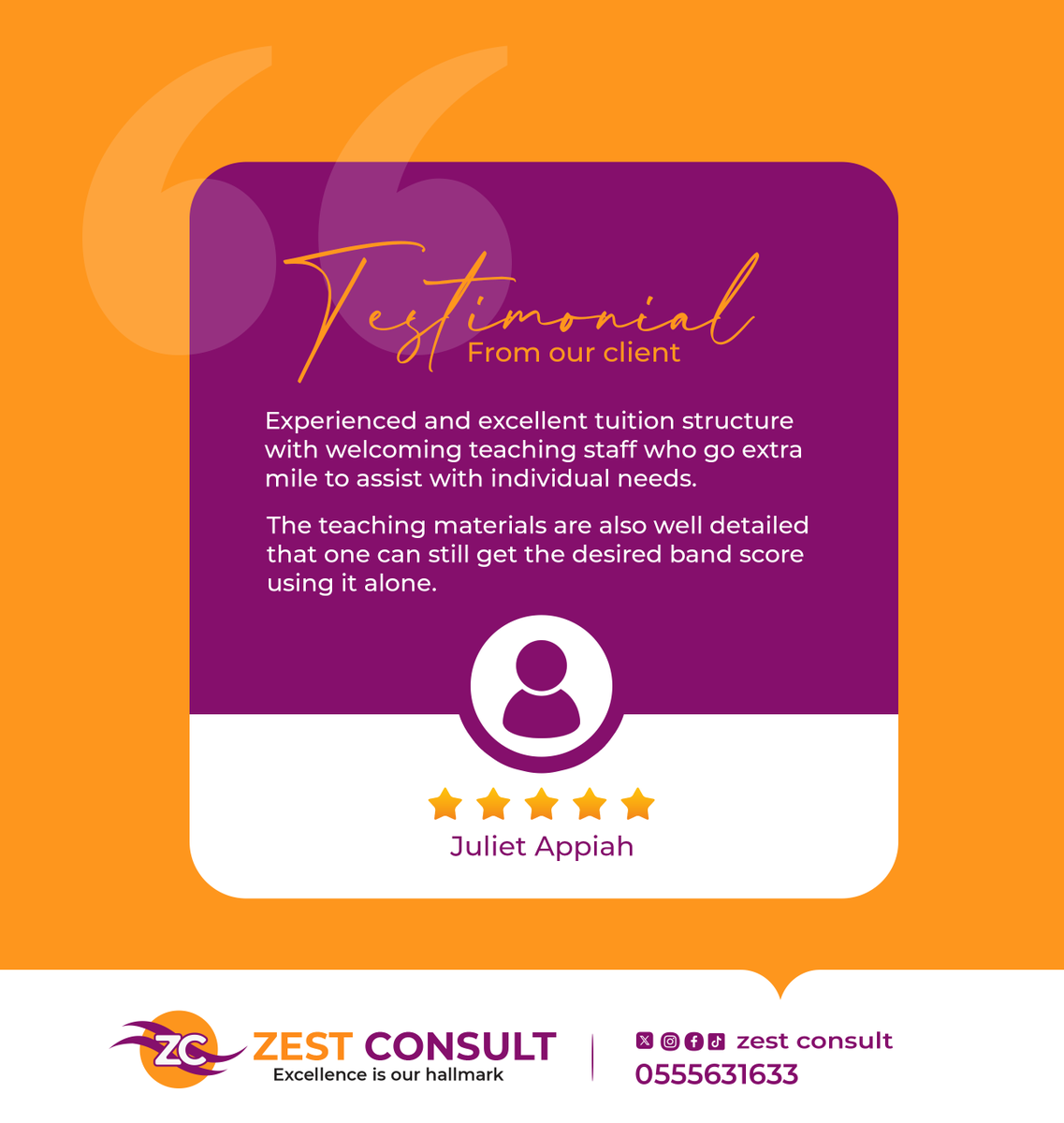 Zestconsult's tweet photo. "Client satisfaction is our goal. Your success is our priority! #CustomerFirst #ZestConsult" https://t.co/JdGdN3xDaN