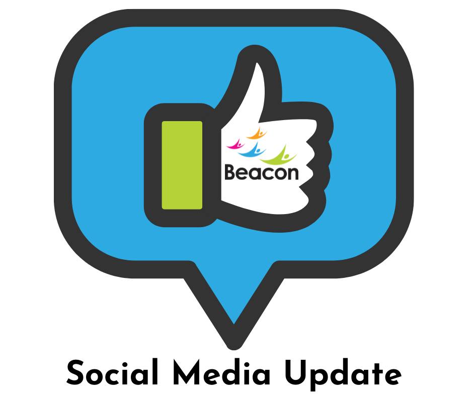 We provide regular audio updates of our social media content to ensure it is accessible. You can listen to our latest update here: audioboom.com/posts/8508106-… The image with this post shows the Beacon logo inside a blue speech bubble with the words Social Media Update.