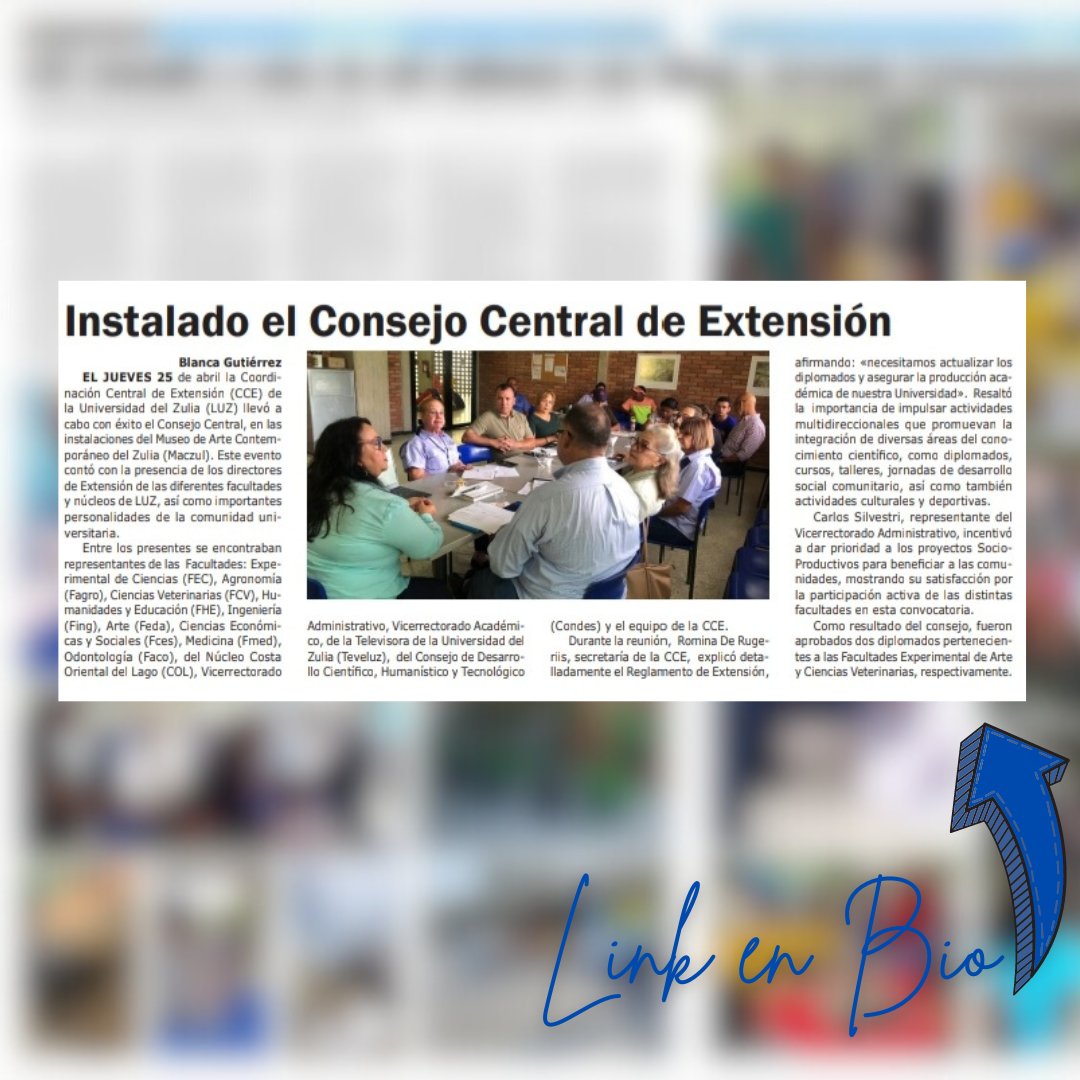 Te invitamos a leer la Edición N° 936 de LUZ Periódico en su página N°2 todo lo referente a la realización del segundo Consejo Central de Extensión del 2024.
cutt.ly/werukNTW