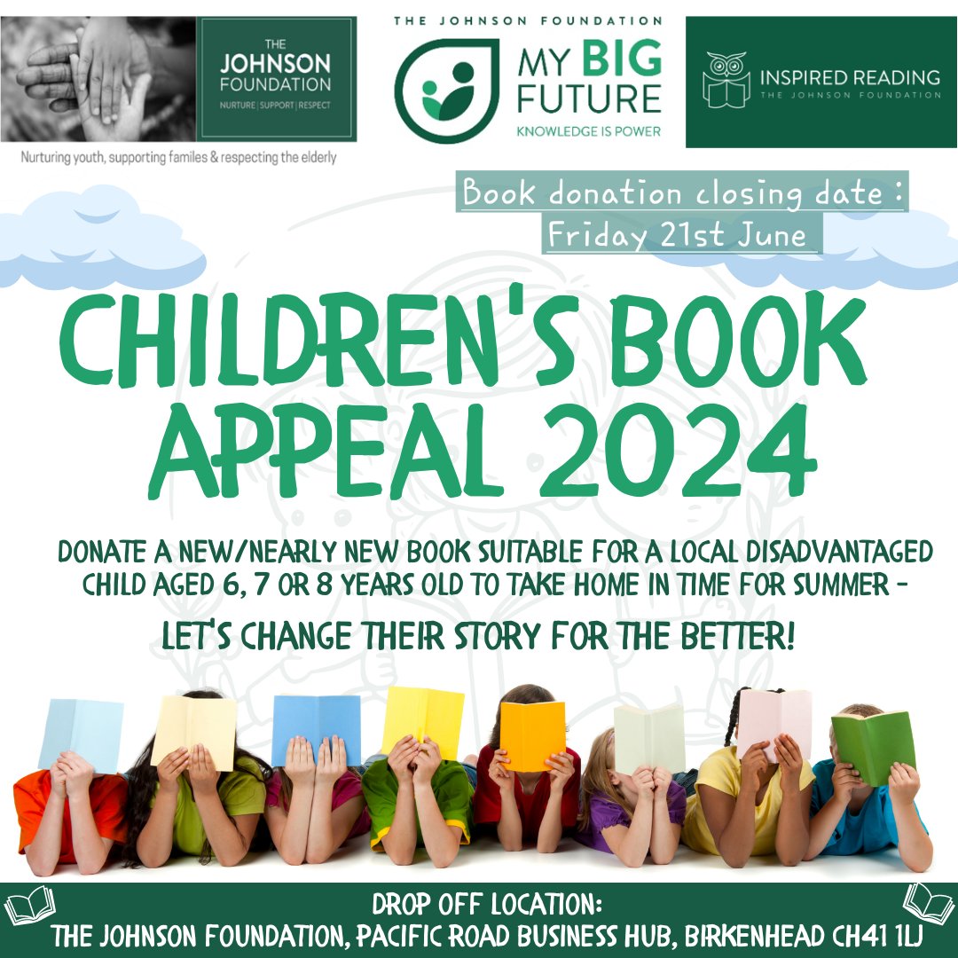 Do you have books at home that your children no longer read? Are they in new/nearly new condition? Did you know some of our local children here on Wirral do not have any books at home! We aim to change that! If you would like to donate a book, please see drop off details below 💚