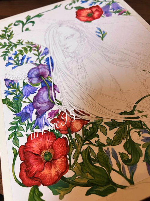 「purple flower upper body」 illustration images(Latest)