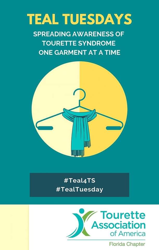 Please mark your calendars and join me in wearing teal tomorrow for the first #TealTuesday of Tourette Syndrome Awareness Month, which runs May 15 through June 15. @TouretteAssn