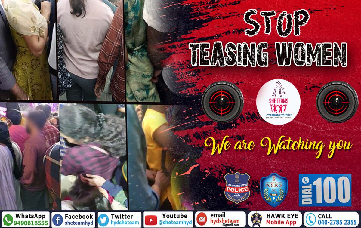 STOP TEASING WOMEN!! your activities are watching by SHE TEAMS @TelanganaCOPs @hydcitypolice @ts_womensafety @CyberCrimeshyd @RachakondaCop @TrafficHYD @TS_SheTeams @TelanganaDGP
