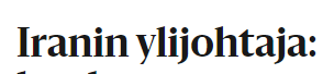 Helsingin Sanomat puhuu Iranin 'ylijohtajasta'. Onko tämä todella oikea käännös? Saa Iranin kuulostamaan ministeriön osastolta tai pienehköltä virastolta.