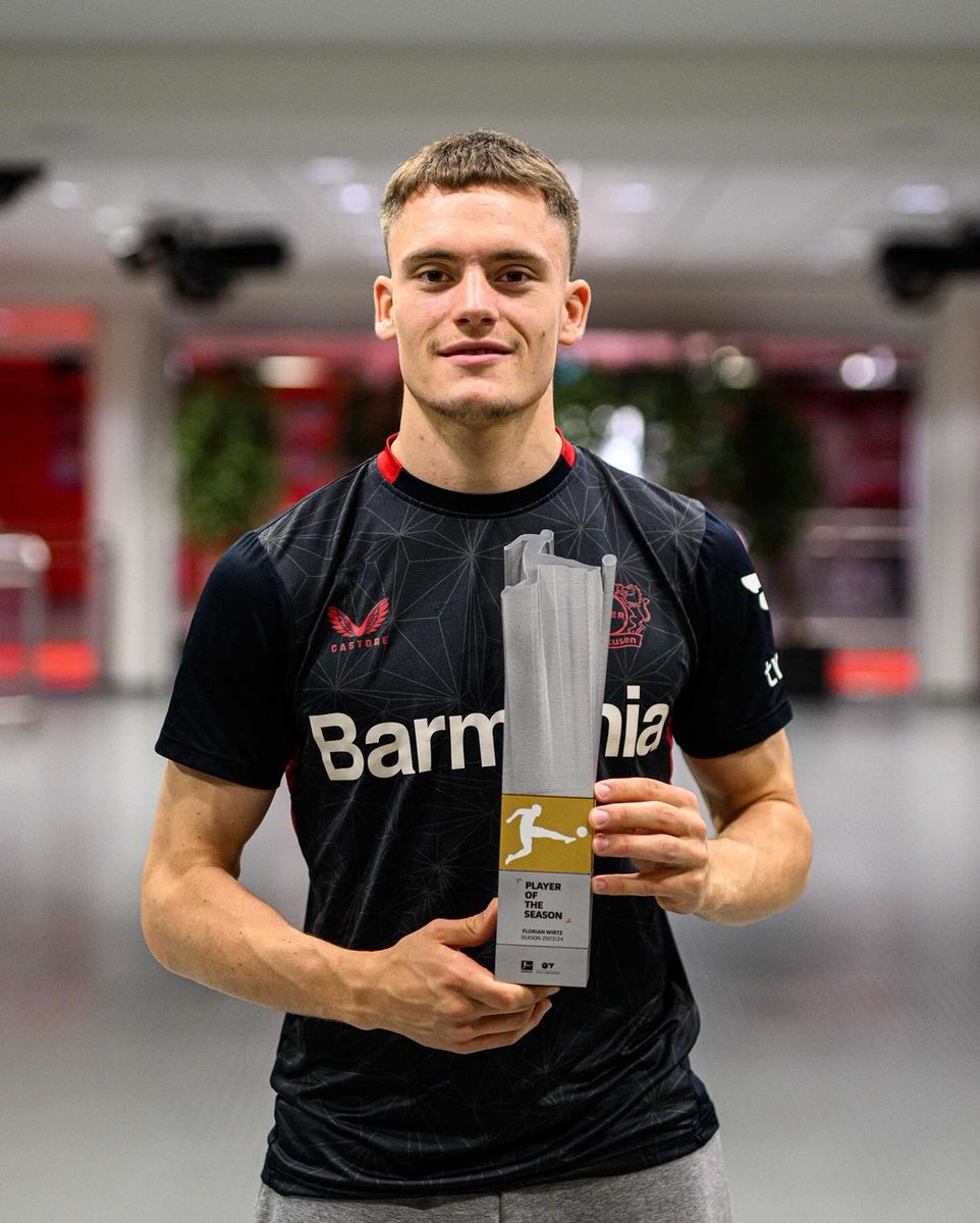 Florian Wirtz is the Bundesliga Player of the Season. The 21-year-old champion had 11 goals and 12 assists in 2023-24 ✨ #Bayer04