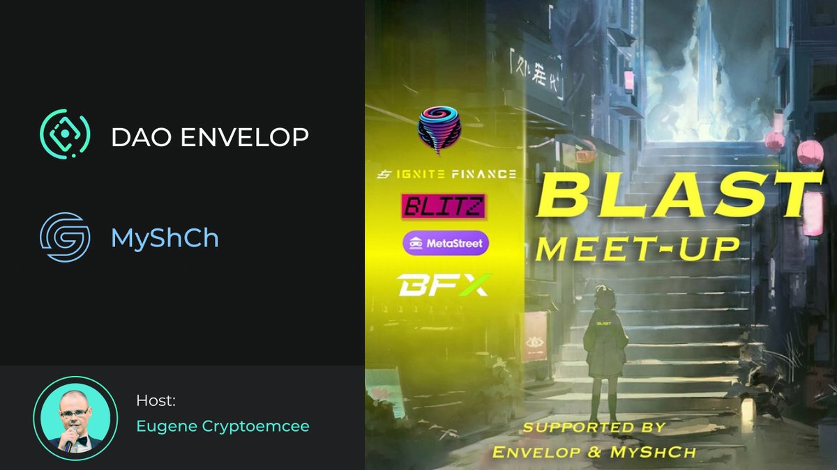 cryptoemcee's tweet photo. @Blast_L2 meetup hosted by @Envelop_project and https://t.co/cT5q5Mi0Vn joined by:
@j0xseph @TornadoBlastBot
@ZacPrater @Ignitefixyz
@metastreetxyz
@tradeonblitz
@BlastFutures
https://t.co/izfWraTm2u
#blastl2 #blastecosystem #blast_l2 #blastman #blastnft #blastchain https://t.co/A4ifehvhQk
