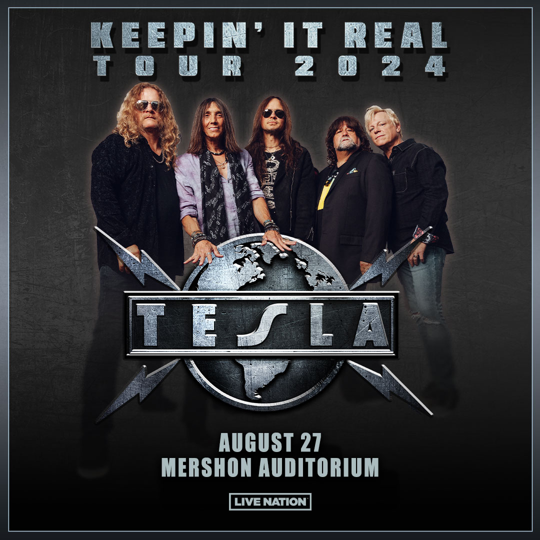 JUST ANNOUNCED: @TeslaBand brings the Keepin' It Real Tour 2024 to Mershon Auditorium on August 27! Presale: Thursday @ 10am | Code: SOUNDCHECK Onsale: Friday @ 10am | bit.ly/3ULXNcR