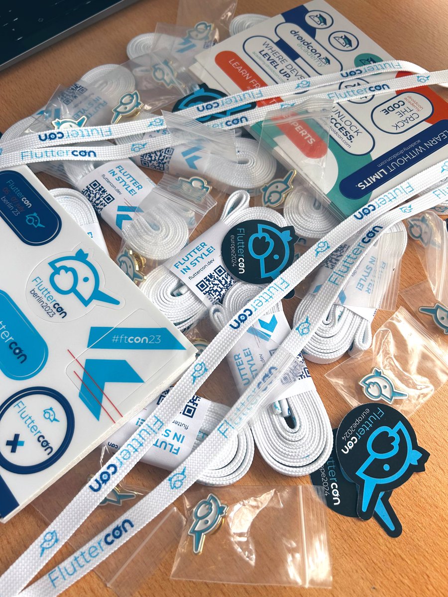 kadriyemct's tweet image. what a nice swag for the Fluttercon event in Berlin in July! 💙
@droidcon @flutterankara 
#fluttercon