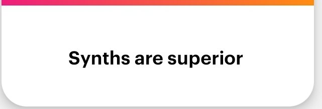 Protogen_zip's tweet image. It appears your message doesn't say what Synths are supperior to, therefore they could be superior to rocks.