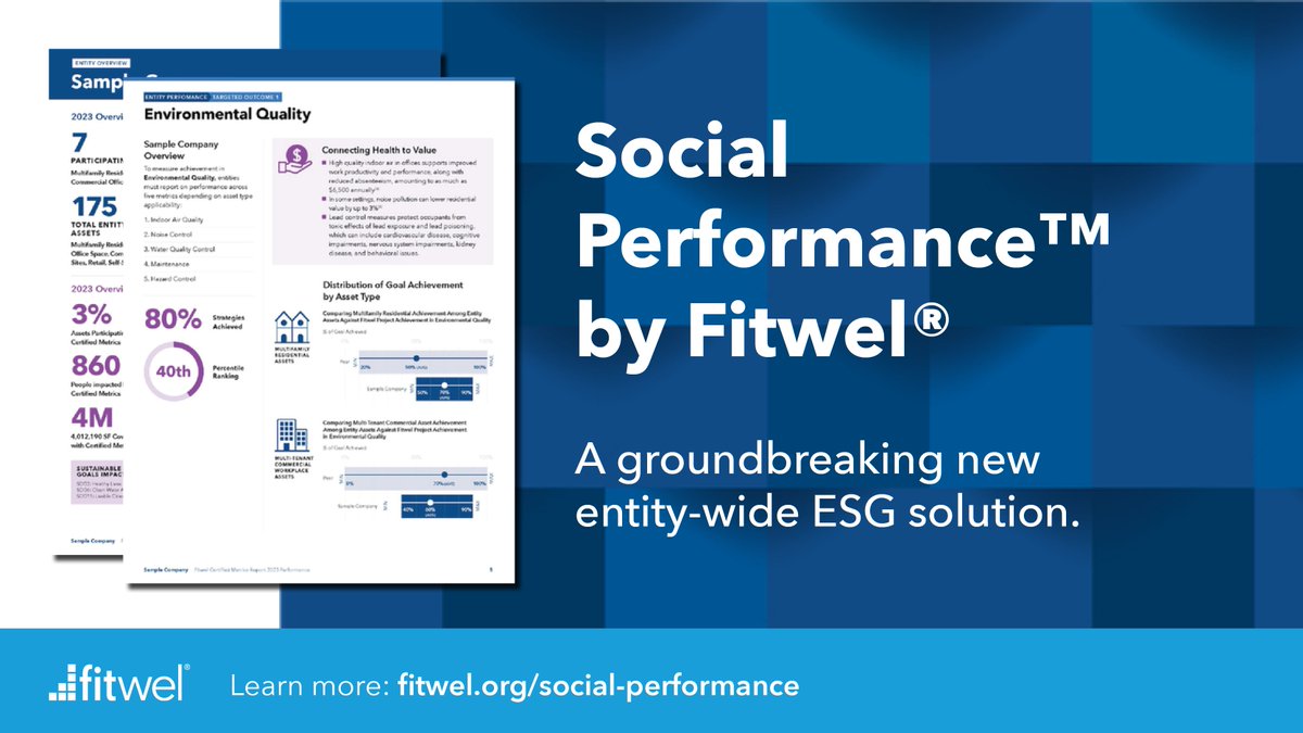 Learn more about Social Performance by @Fitwel. This first-to-market social solution takes certified data and validated research to elevate the critical connections between health, the environment, and economic value: ow.ly/gzz450RGTA2