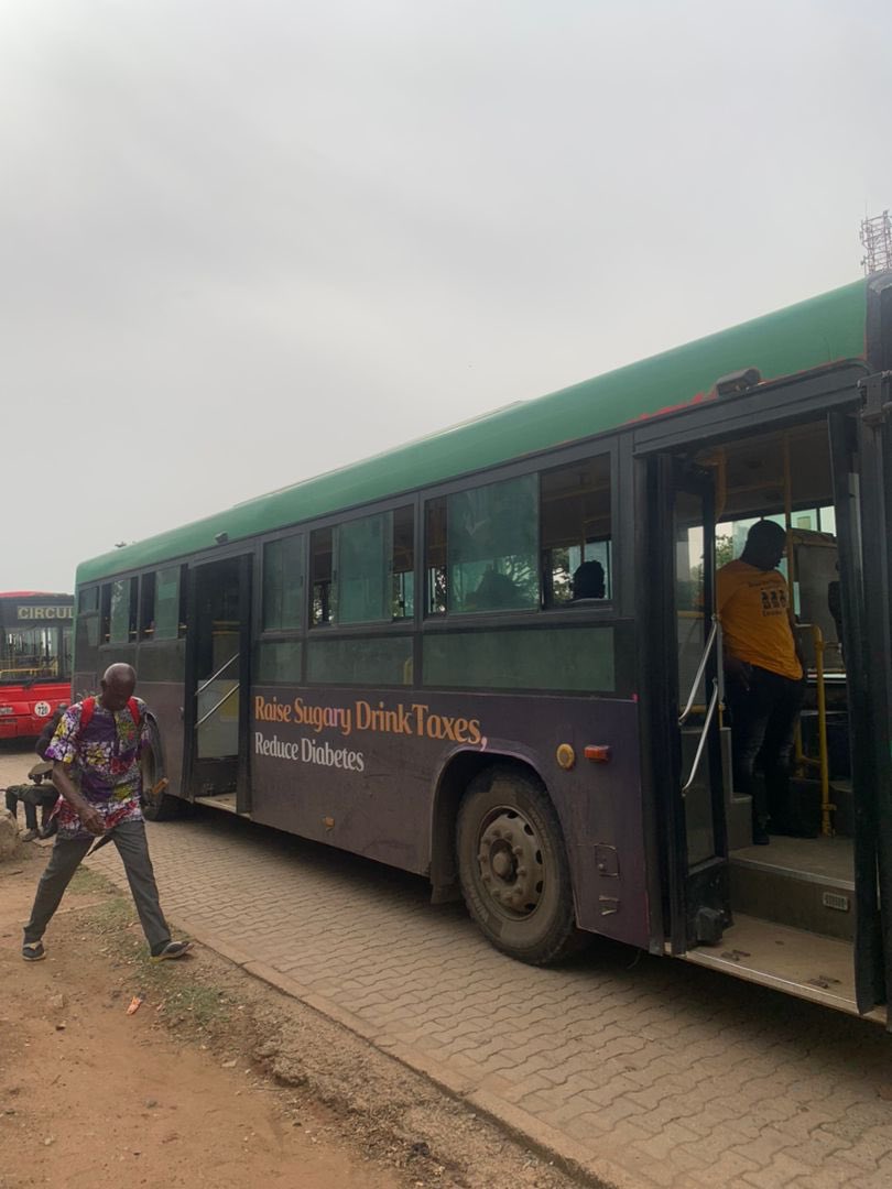 these buses have been around abuja for some weeks because of the #MakeThemPay campaign, have you seen them? the campaign is to heighten public awareness regarding the dangers associated with sugar-sweetened beverages and other ultra processed foods.