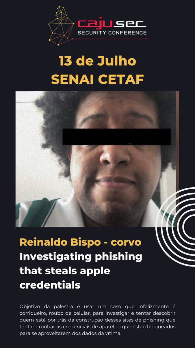 Já imaginou ter seu iPhone roubado e logo depois passar pelo inferno de ter suas credenciais roubadas também? Vem com o <a href="/pqcorvo/">corvo</a> entender como isso pode ocorrer e como se proteger 

#cybersec #cybersecurity #securityconference #infosec #infosecurity #cajusec2024