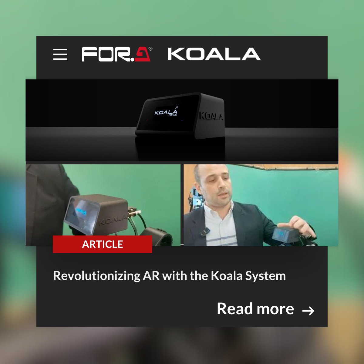 FORAEurope's tweet photo. Fabio Varolo speaks to @Monitortv about FOR-A Italia's latest innovation: "Koala, un sistema di tracking per telecamere AR economico, semplice e pratico": https://t.co/vQY00haTLD

#AR #VirtualReality #Broadcasting #KoalaSystem #TechInnovation #FORA https://t.co/gE6rezIWs6