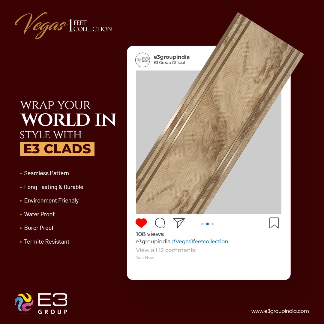 Designed to impress and built to last, our cladding solutions offer both aesthetic beauty and unmatched durability. 
#e3group #e3clads #interiorcladding #claddingdesign #vegasclads #interiors #interiordesigntrends #modernfurniture #interiortextures #designdetails #interior