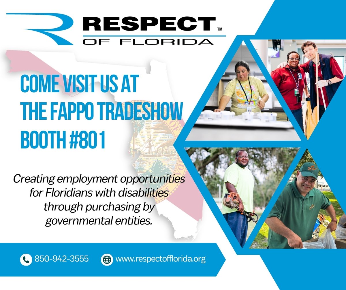 respect_fl's tweet photo. Excited for the FAPPO Conference at the Disney's Coronado Springs Resort today! Visit our booth and see how we can help solve your procurement needs. Come by Booth #801 to see what RESPECT of Florida can procure for you while supporting Floridians with disabilities.
#FAPPO2024 https://t.co/GoFSQwSIsp