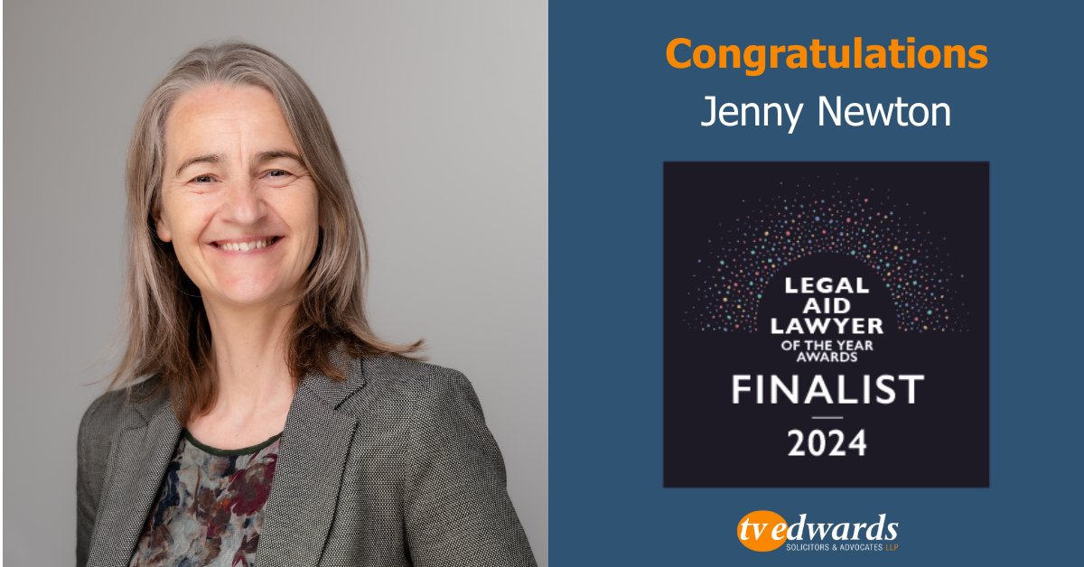 Congratulations to #familylawyer Jenny Newton who is a finalist for the 2024 #LegalAid Lawyer of the Year Awards, in the #FamilyLegalAid including #ChildrensRights category. The winners will be announced at a London ceremony on 5 July.  Read more here👉 bit.ly/4aurEwq