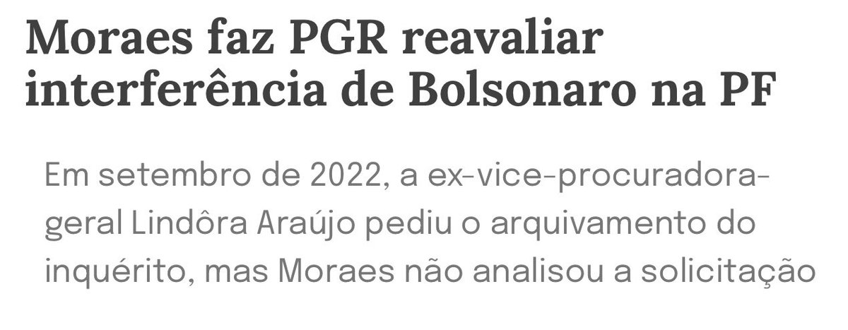 Não cabe ao STF questionar arquivamento de PGR. Pouco importa se mudou seu comando. Assim como ministro que entra não revisa voto do anterior, isso não pode ocorrer com novo PGR. A decisão de Moraes constrange autonomia da entidade e deveria ser considerada sem efeito