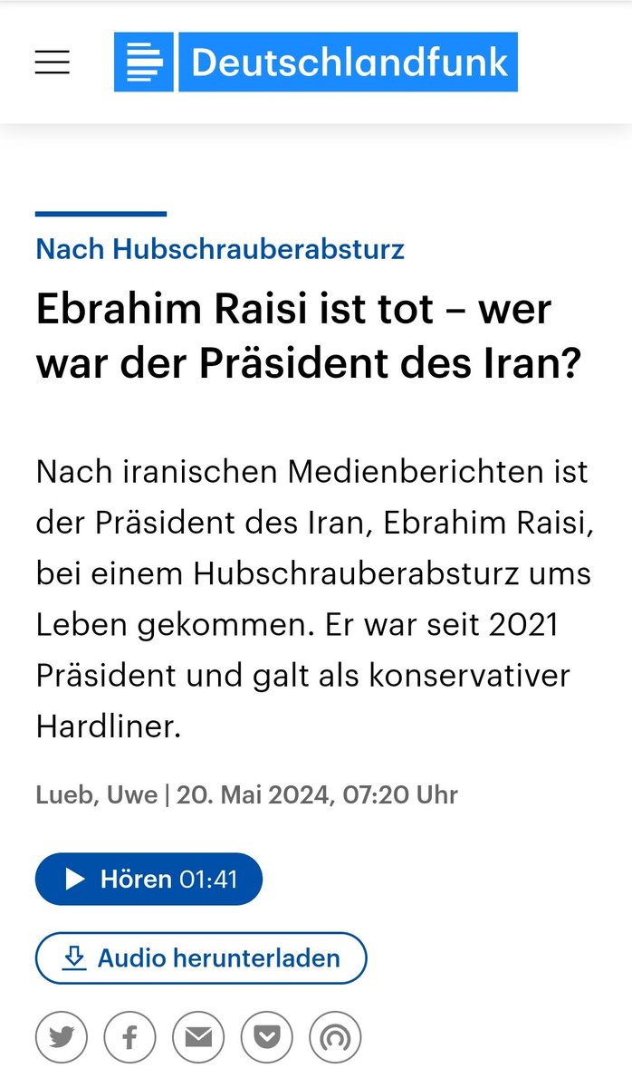 Der Deutschlandfunk bezeichnet #Raisi als 'konservativ'. #ReformOerr #OerrBlog