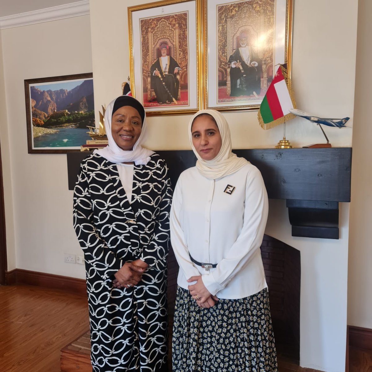 This afternoon l shared ideas with the Oman Ambassador to Kenya, Her Excellency Nasra Salim Al-Hashmi at the Embassy of the Sultanate of Oman, Nairobi